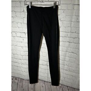 KIIND OF LADIES BLACK LEGGINGS WITH‎ SIDE DETAIL SZ (XS)  EUC GENTLY WORN